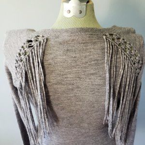 Rebecca Taylor Fringe Sweater Sz Medium